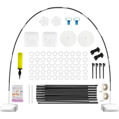 Balloon Arch Kit Frame, 10FT Wide & 9FT Height Adjustable Balloon Arch Stand for Floor with Base for Party Garland Graduation Wedding Birthday Baby Shower Theme Party Decorations (Black)