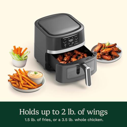 Cuisinart Air Fryer, 4.5-Quart Basket Fryer with 4 Cooking Functions to Air Fry, Roast, Bake, and Keep Warm, 4 Airfryer Presets, Dishwasher-Safe Parts, AIR-160NAS, Stainless Steel & Black