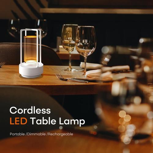 Rechargeable Cordless Small Metal Table Lamp, Stepless Dimming, 3-Color CAME JUST ONE !