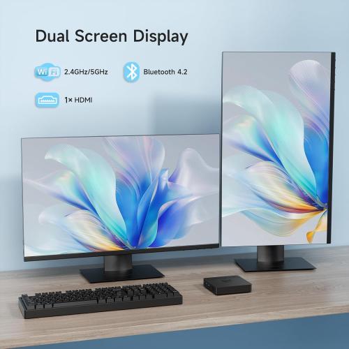 Bmax Mini PC B1 Pro Intel Gemini Lake N4000 (Up to 2.6GHz), 8GB LPDDR4 128GB eMMC Support M.2 SSD Expansion (512GB/2TB), 4K Dual Display 2.4G/5G WiFi & BT4.2 Mini Desktop Computer for Home/Office
