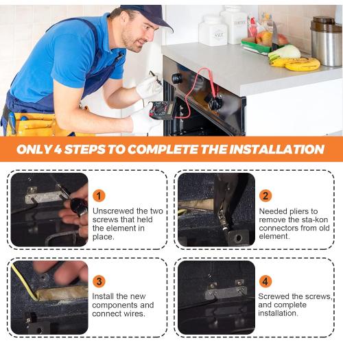 【Upgraded】WB44K10005 WB44K10001 Oven Bake Element Suitable for GE Hotpoint Americana Oven model RB526H3WW,RB757BH1WH,RB787WH1WW,RB787CH2CC,JBS03H2WH,36291114101,ABS200P1WW, JB14Y1DC,etc. by Beaquicy