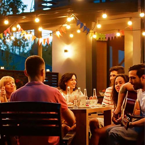 Outdoor String Lights, 150FT Patio Lights with 75 Shatterproof G40 Globe Bulb(3 Spare), Waterproof Connectable Dimmable LED Hanging String Lights for Outside Backyard Porch Balcony(2x75FT)