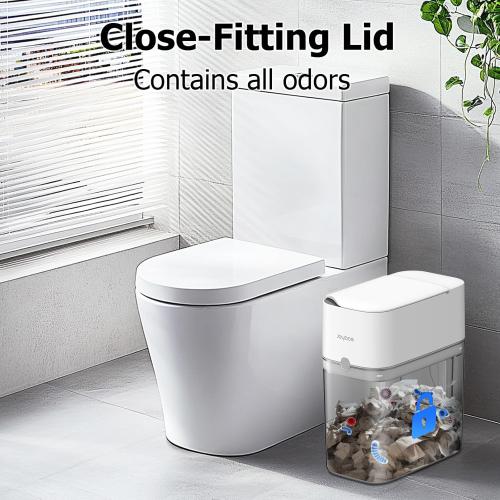 MOPALL Automatic Motion Sensor Bathroom Trash Can with Lid, 3 Gallon Smart Garbage Can, Touchless Trash Can Slim Small Trash Bin Waterproof Wastebasket for Toilet Bedroom Office Kitchen Living Room RV