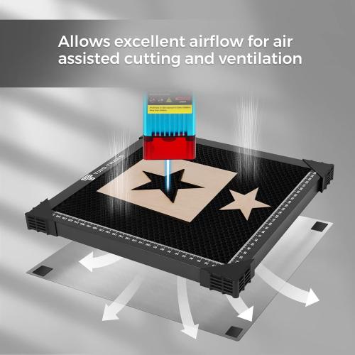 OUYZGIA Honeycomb Laser Bed 430x400mm Steel Honeycomb Working Table for Laser Cutting and Engraving, Honeycomb Cutting Board for Laser Cutter Engraver, Kit with Metal Aluminum Base (16.9” x15.7”)