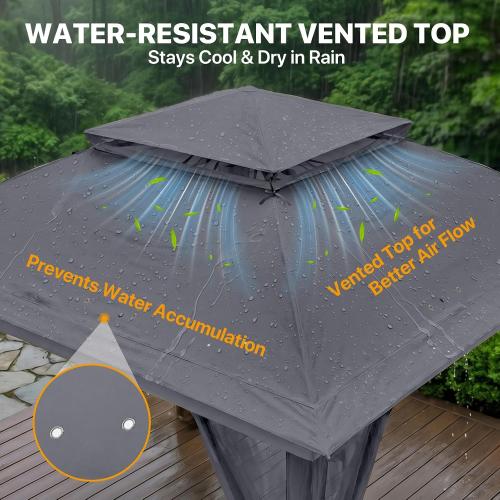 COOS BAY 11x11 Pop Up Gazebo with Mesh Netting, Instant Outdoor Canopy Tent, Water Resistant Shelter with UPF 50  UV Protection, 121 Sq Ft Coverage, Dark Gray