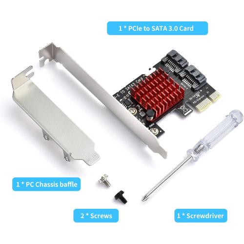 ELUTENG PCIE SATA Expansion Card 2 Port PCIE to SATA Card 6Gbps SATA 3.0 Controller PCI Express X1 Expansion Card with Low Profile Bracket for Desktop PC Support SSD HDD