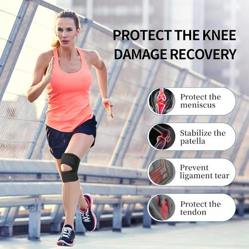 Color Black Knee Brace with Side Stabilizers Relieve Meniscus Tear Knee Pain ACL MCL Arthritis,Joint Pain Relief, Breathable Adjustable Knee Support Suitable for Men and Women with Sports Injuries