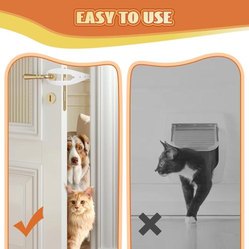 TGIOW Cat Door Latch, Cat Door Stopper Keep Open 2.5-6, 2 Pcs, White
