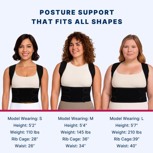 Fit Geno Back Brace Posture Corrector for Women and Men, Shoulder Straightener, Adjustable Full Back Support, Upper and Lower Back Pain Relief - Scoliosis, Hunchback, Hump, Thoracic, Spine Corrector