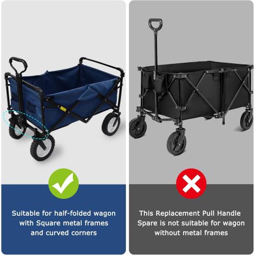 Wagon Replacement Pull Handle Spare,Stroller Wagon Pull Handle，Suitable for Outdoor Camping Trolley Handle Accessories（Not Including Wagon）