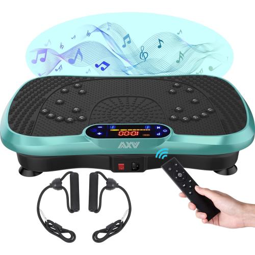 AXV Vibration Plate Fitness Platform Exercise Machine Vibrating Lymphatic Drainage Shaking Full Body Shaker Workout Vibrate Stand Shake Board Sport Gym for Weight Loss Fat Burner for Women Men