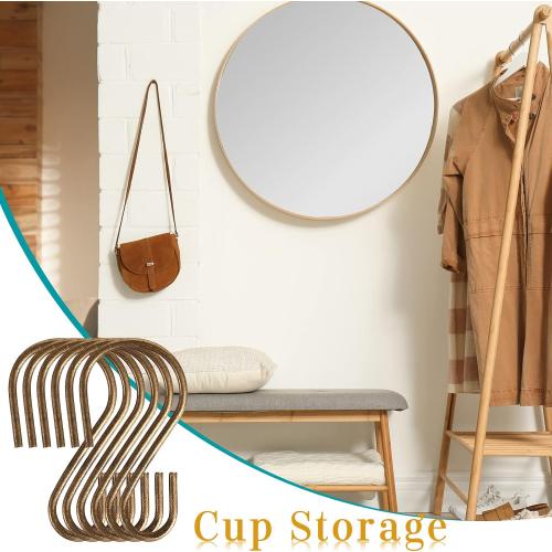 Sratte 120 Pcs Mini S Hook for Hanging 1 Inch Metal, Bronze Color