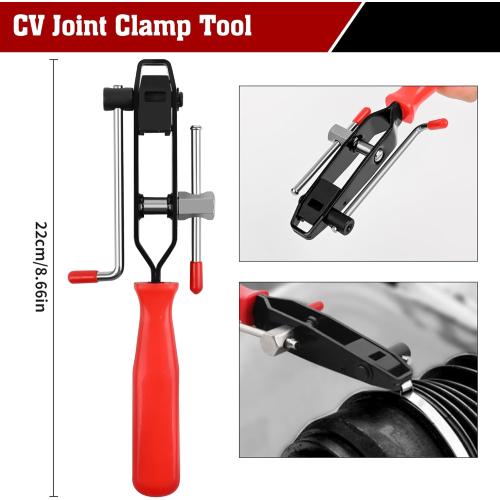 TOOLEAGUE 5Pcs Joint CV Boot Clamp Pliers Set,Hose Clamp and Clic-R Type Pliers,Auto Trim Removal Tool with Storage Bag for Car ATV UTV