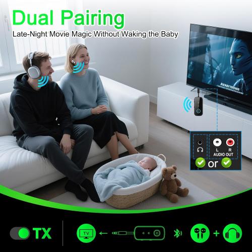 Ultra Pro Bluetooth Transmitter Receiver, Wireless Adapter for Airplane/TV