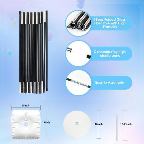 Balloon Arch Kit Frame, 10FT Wide & 9FT Height Adjustable Balloon Arch Stand for Floor with Base for Party Garland Graduation Wedding Birthday Baby Shower Theme Party Decorations (Black)