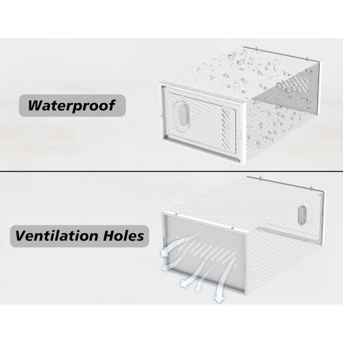 Shoe Storage, 12 Pack Shoe Organizer for Closet, Shoe Boxes Clear Plastic Stackable Shoe Containers with Lids for Size 10