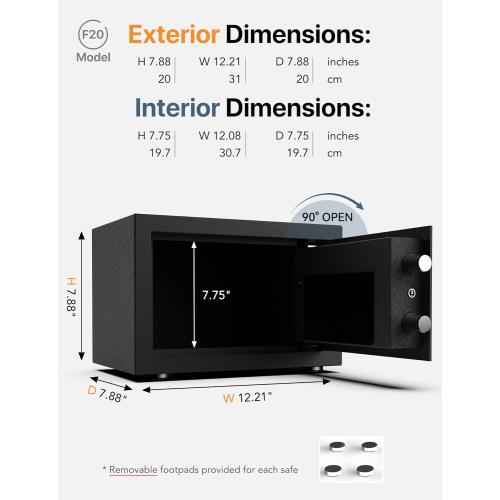 FORFEND Smart Home Safe | WiFi Safe Box App Lock/Alarm | Voice Command, Kidnap Alarm, Tamper Detect, Frozen Mode, Sub Account| Digital Safe Anti Theft