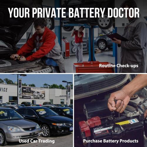 KONNWEI KW208 12V Car Battery Tester, Battery Load Tester Automotive 12V Alternator Starter Tester Digital Auto Battery Analyzer Charging Cranking System Tester for Car Truck Marine Motorcycle Boat