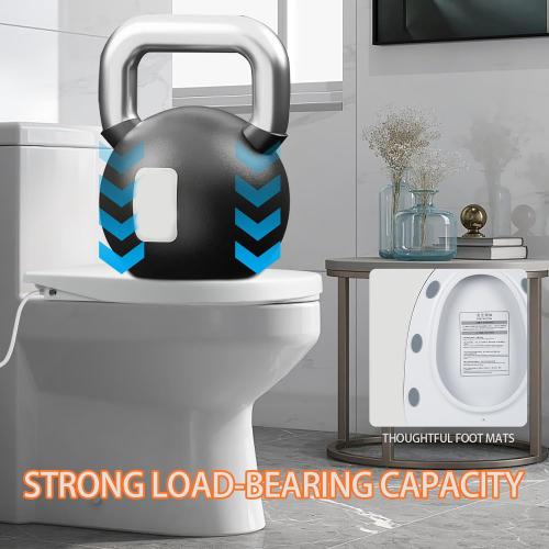 Heated Toilet Seat with Temperature Display and Built-in Side Controls, 3-Speed Heating Mode Elongated Toilet with Earth Leakage Protection, Slow Close Warming Toilet Seat with Auto Night Light