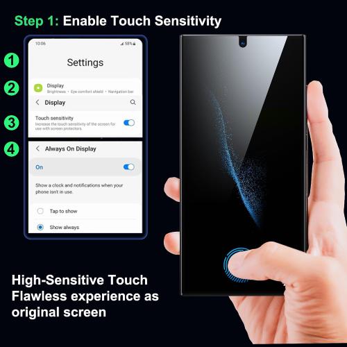 2 pack WSKEN for Samsung Galaxy S24 Ultra Privacy Screen Protector, 24 Degree [Auto-Dust Removal] [Fingerprint Unlock Support] Full Coverage HD Tempered Glass Film with Dust Clean Installing House,2 Pack