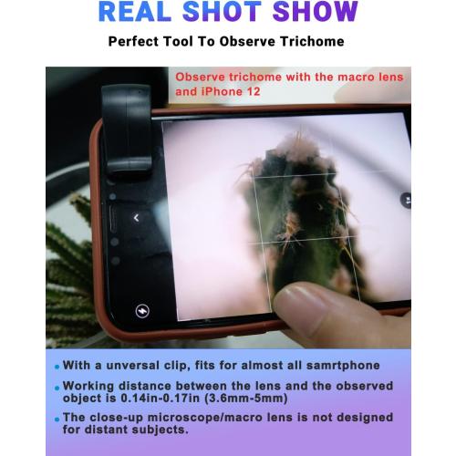 APEXEL Nano Zoom 100x Phone Micro Lens with LED Light for Smartphone - Pocket Microscope & Camera Lens Attachment