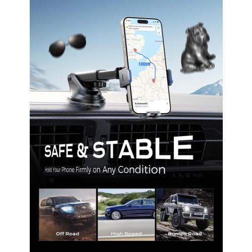 CHGeek Wireless Charger Phone Holders for Your Car, 15W Fast Charging Car Phone Holder Mount, Auto Clamping Truck Cradle Phone Mount for Car, Windshield Dashboard Air Vent Holder