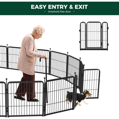 FXW Rollick Unleashed Dog Playpen for Indoor, Yard, RV Camping, 24 inch 8 Panels for Small and Puppy Dogs, Black│Patented