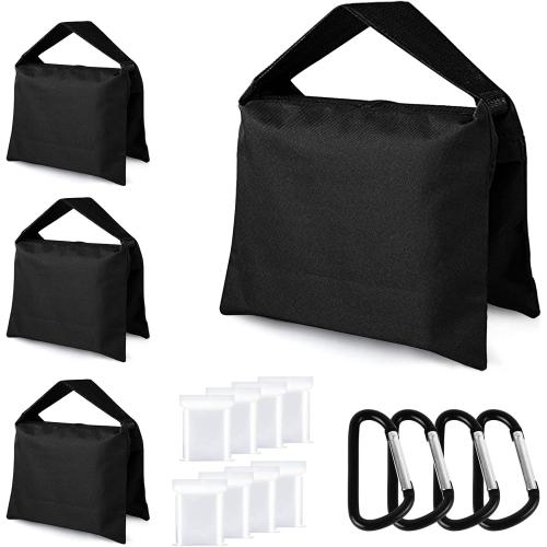 ABCCANOPY Photography Sandbag for Video Stand, Heavy Duty Weight Bags for Light Tripod, Camping Chair, 4 Packs (Black)
