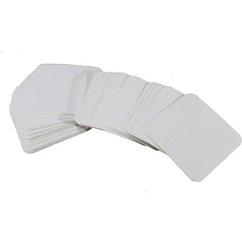 eSplanade Disposable Coaster - Made of Paper (Set of 100) - Use and Throw Reversible Coasters - Perfect for Bar, Hotel, Restaurant Purpose & Parties (White Square)