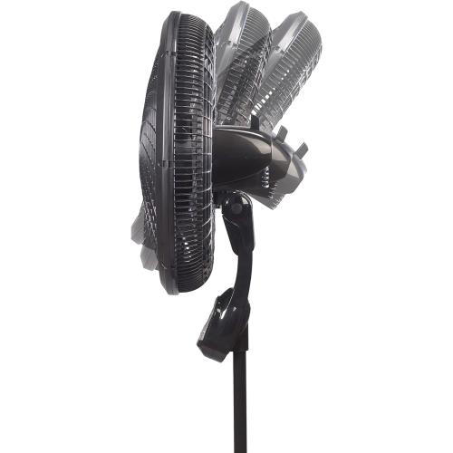 Lasko Oscillating Cyclone Pedestal Fan, Adjustable Height, Timer, Remote Control, 3 Speeds, for Bedroom, Living Room, Home Office, 18, Black, 1843