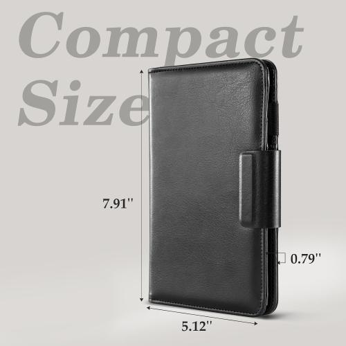 CoBak Premium Server Book - 5.12 x 7.91 Waiter Wallet Organizer in High-Quality Leather, with 8 Pockets, Magnetic Pocket, Zipper Pouch, Pen Hook & Magnetic Closure.Fits Apron Pocket.