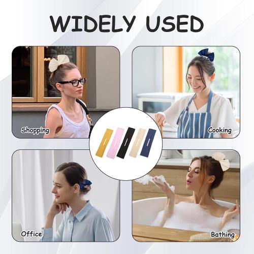 5 Pieces Hair Bun Maker,Bun Makers for Women's Hair Twist Hair Clips Lazy Hair Curler Bun Maker,Messy Bun Maker for Women's Long Thick or Thin Hair (Ginger Yellow,Black,Beige,Pink,Navy Blue)