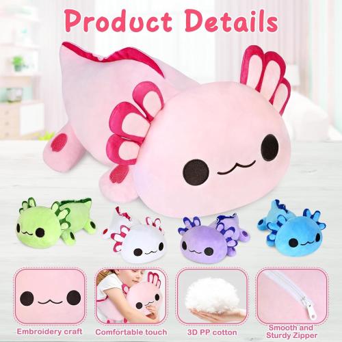 KMUYSL Axolotl Plush Toys for Ages 0 1 2 3 4 5 6 7 8  Year Old Boys Girls- Axolotl Mommy Stuffed Animal with 4 Baby Axolotls in Her Tummy, Christmas Birthday Gifts for Baby, Toddler, Kids