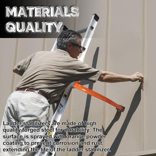 Ladder Stabilizer Accessory for Roof Gutter with Wrench, Wing Span Wall Ladder Standoff, roof Ladder stabilizer Easily attaches with U Bolt, Stabilized Support, 375 lbs Weight Rating
