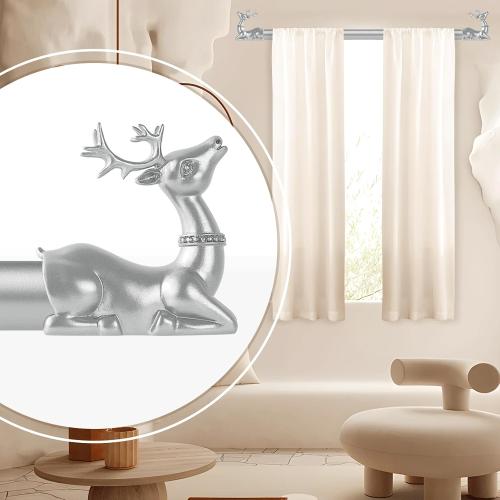 Size 66-120 Color Brown Decorative Curtain Rods for Windows:66-120 Adjustable Farmhouse Curtain Rod for Bedroom Living Room,Heavy Duty Rustic Drapery Rods with Vintage Deer Finials Easy Install,