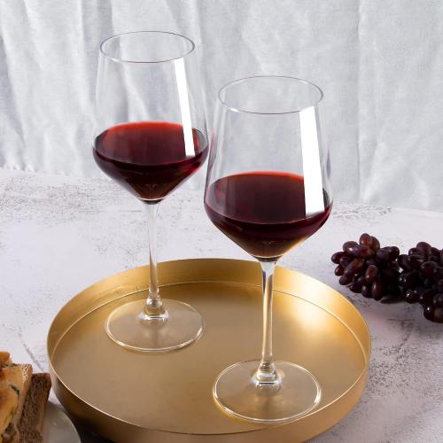 YANGNAY Wine Glasses (Set of 8, 17 Oz), Clear Wine Glasses for Red Wine, Smooth Rim, Dishwasher Safe