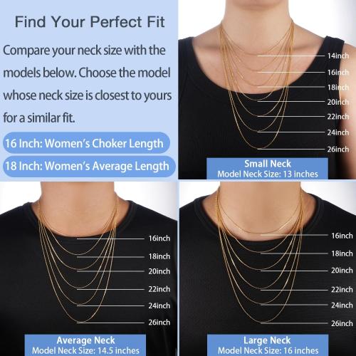 Jewlpire 18k Gold Plated 925 Sterling Silver Chain Necklace for Women, 1.2mm Cable Chain Necklace Thin & Dainty & Sturdy Women's Chain Necklaces 14/16/17/18/20/22/24 Inch