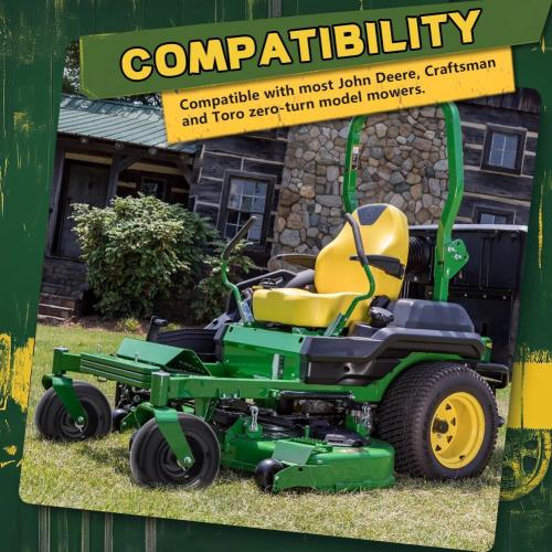 Black 11x4.00-5 Flat Free Tire and Wheel (2 Pack),Universal 11x4-5 Solid Smooth Tractor Turf Tire with Rim, 3.4 Centered Hub and 3/4 & 5/8 Bushing, For Zero Turn Mowers and Riding Lawn Mower