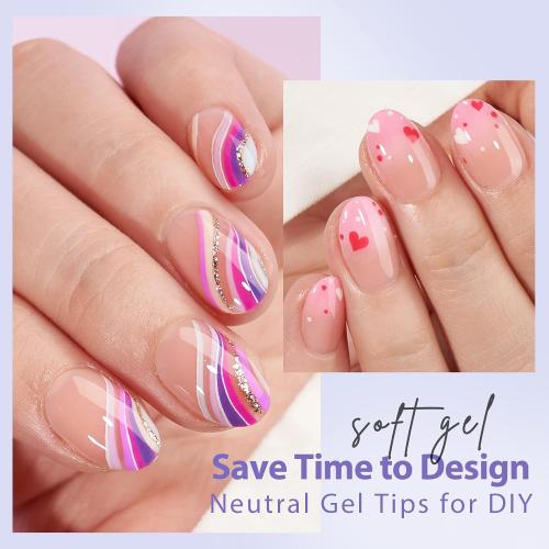 BTArtbox XCOATTIPS Nude Press On Nails, Extra Short Almond, 160 Pcs