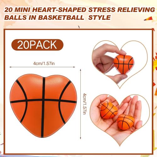 Blulu 20 Pcs Valentine's Day Basketball Heart Balls for Kids Adults