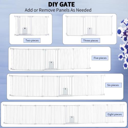 81.11 Extra Wide Baby Gate with Cat Door, Auto Close Pet Gates Dog Gate, Hardware Mounted Walk Through Swing Safety Baby Gates for Stairs, Doorways, Kitchen, House, 30 Tall, 3 Panels