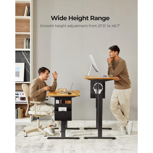 Marsail Standing Desk Adjustable Height Home Office Desk,48x24 Inch Electric Standing Desk, Stand up Desk with Storage Bag,Headphone Hook for Computer Workstations Desk 4 Memory Preset