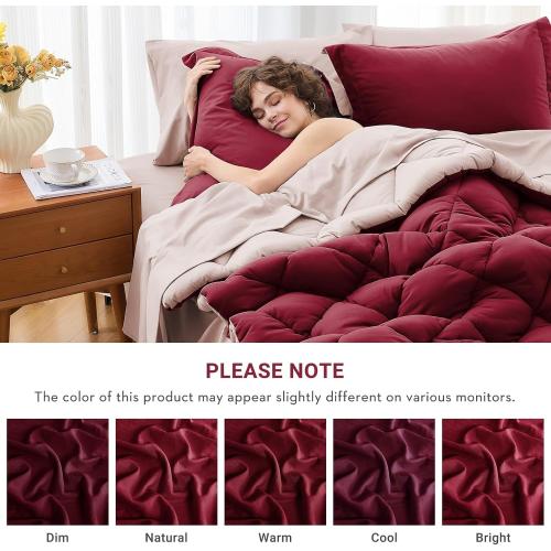 Comforter , Reversible Bed in a Bag All Season Beddingwith Comforter,