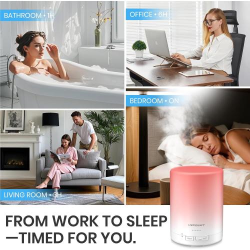 URPOWER 300mL Essential Oil Diffuser Ultrasonic Aromatherapy Diffuser