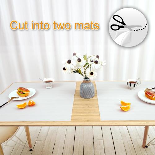 AECHY Silicone Mats for Kitchen Counter 47x23.6x0.08”, Largest Heat Resistant Mat Shipped Rolled Up Kitchen Island Silicone Countertop Protector Mat Nonslip Extra Large Counter Mat, Translucent