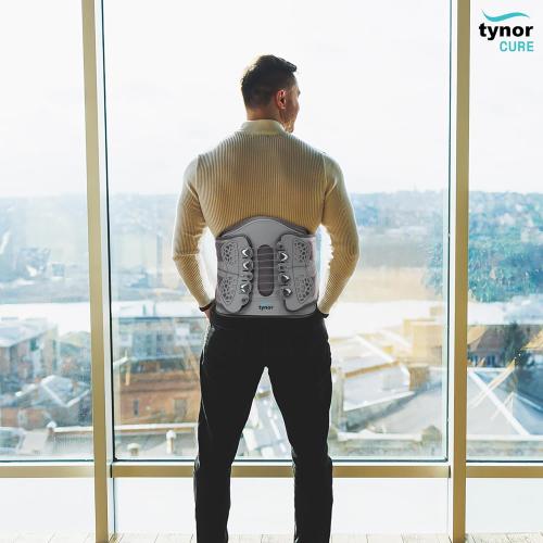 TYNOR Spl 40-52 Lumbar Decompression Back Brace, Lumbosacral Belt with Semi Rigid Back Panel and Dual Pulley Lace pull System for Sciatica, Spinal Stenosis, Herniated Disc, Back pain (Universal-Grey)