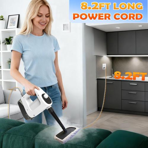 Steam Cleaner, 3-Level Adjustable Handheld Steam Cleaner, 15s Heat-Up, 400ML Large Capacity Steamer Cleaning with 14 pcs Accessories, Portable Steam Cleaner for Home for Dirt, Grease, Tile,Floor, Car