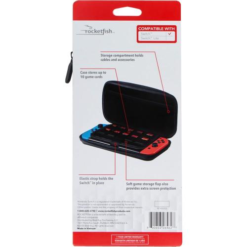 Rocketfish - Go Travel Case for Nintendo Switch - Black