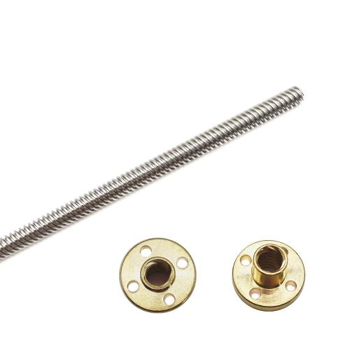 2pcs 350mm Tr8X8 Lead Screw with T8 Brass Nut for 3D Printer Machine Z Axis(Acme Thread, 2mm Pitch, 4 Start, 8mm Lead)