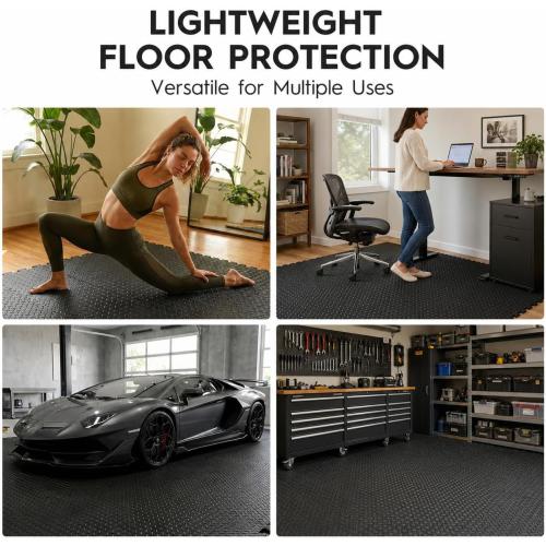 18pcs Puzzle Exercise Mat, 12.6x12.6x0.4, 18sqft EVA Interlocking Foam Floor Tiles, Non-Slip, Protective, Water-Resistant Flooring for Home Gym & Workout Equipment